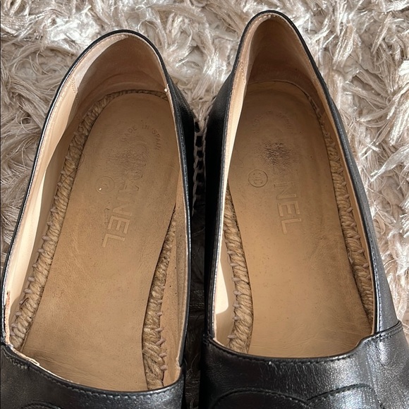 Chanel Black Leather Espadrilles - Picture 2 of 4